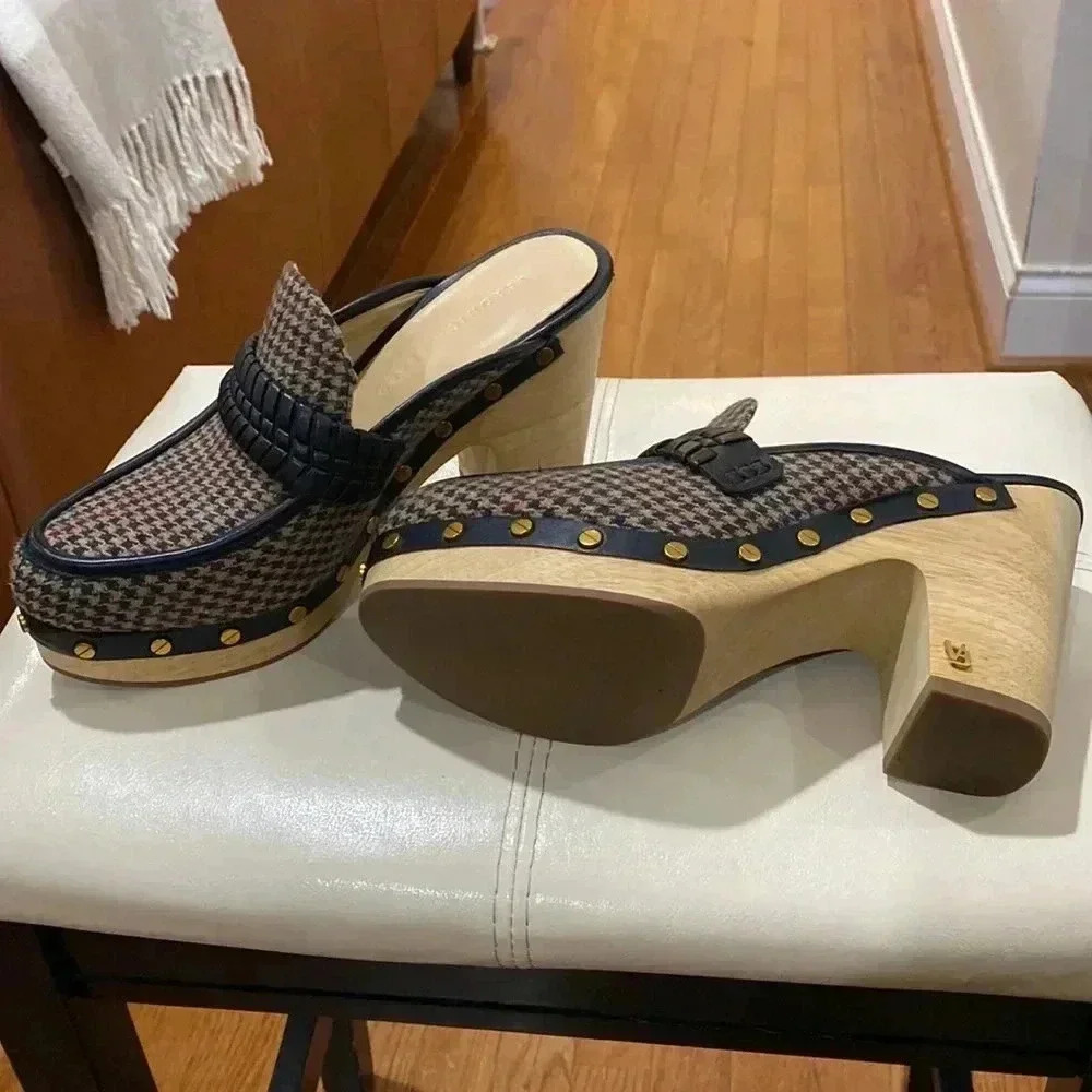 VERONICA Beard Delia Clog in Espresso Multi Size 8M - Picture 6 of 9